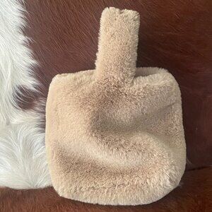 Aritzia Faux Fur Light Brown Taupe Purse Bag